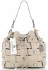 Vittoria Gotti Modna Torebka Skórzana Unikatowy Shopper Made in Italy Beżowa